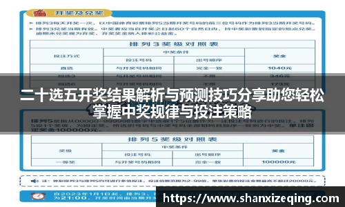 二十选五开奖结果解析与预测技巧分享助您轻松掌握中奖规律与投注策略